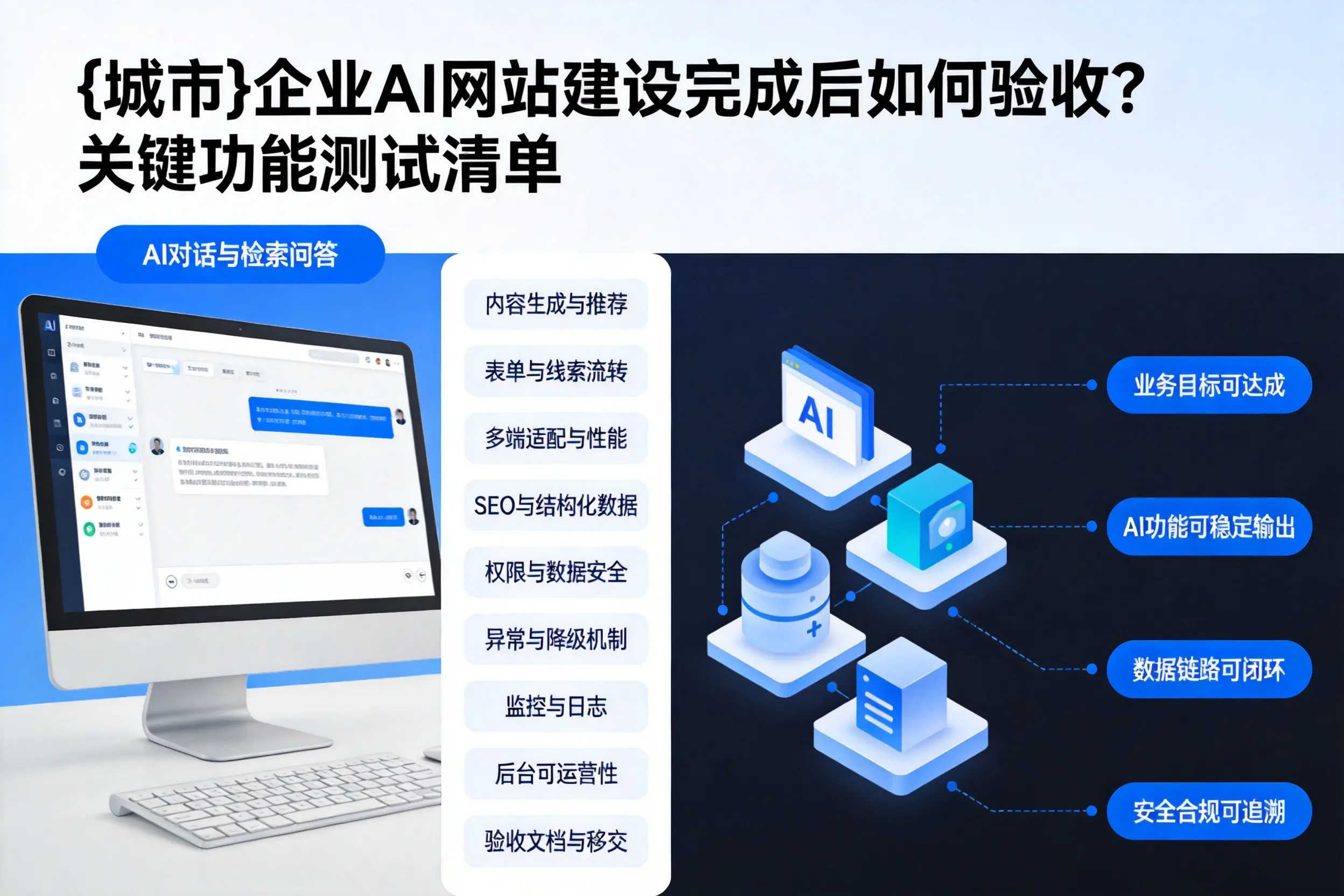 大理企业AI网站建设完成后如何验收？关键功能测试清单