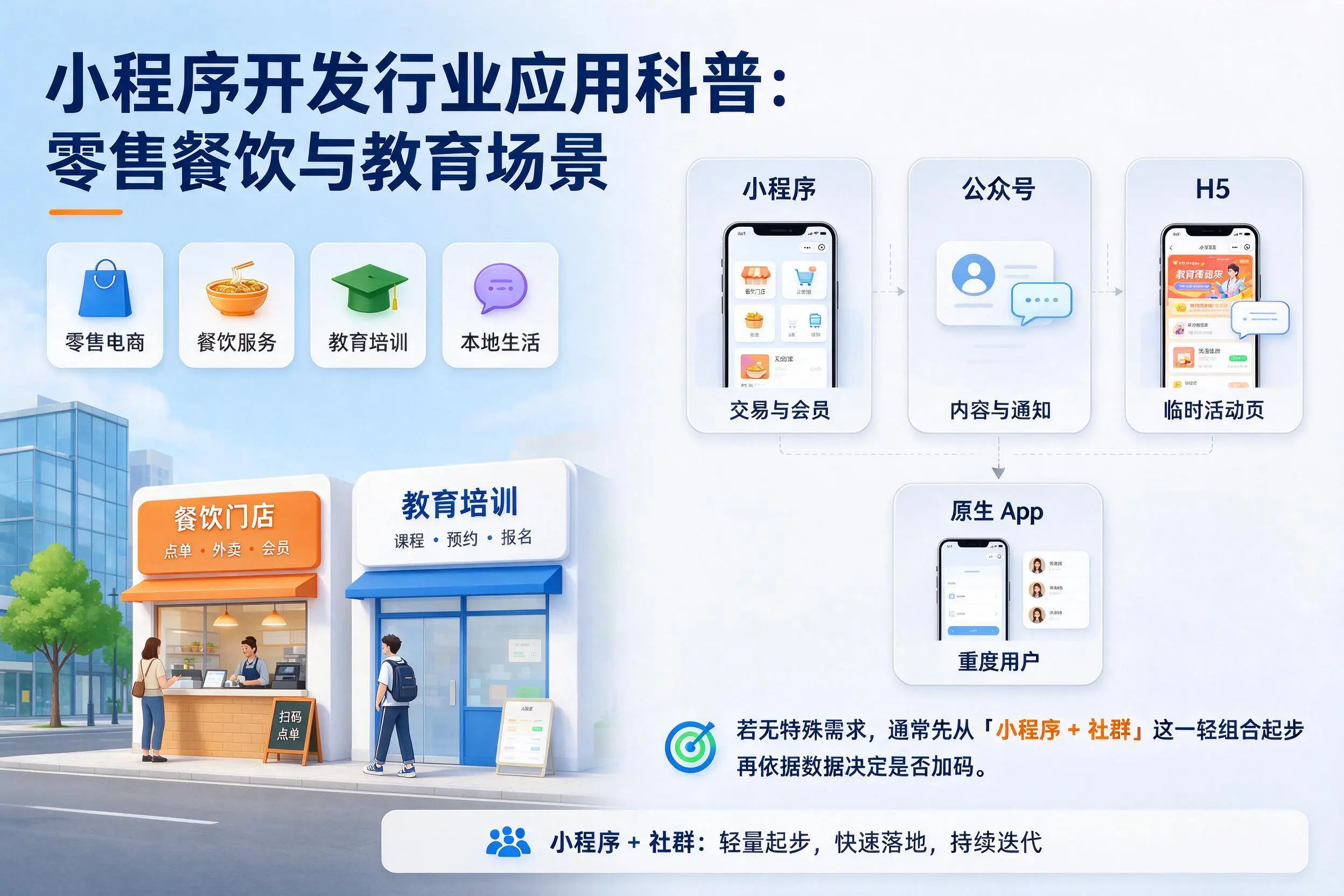大理小程序开发行业应用科普:零售餐饮与教育场景